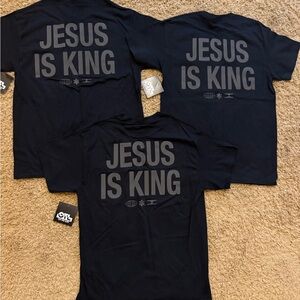 NWT Black 'Jesus Is King' T-Shirt